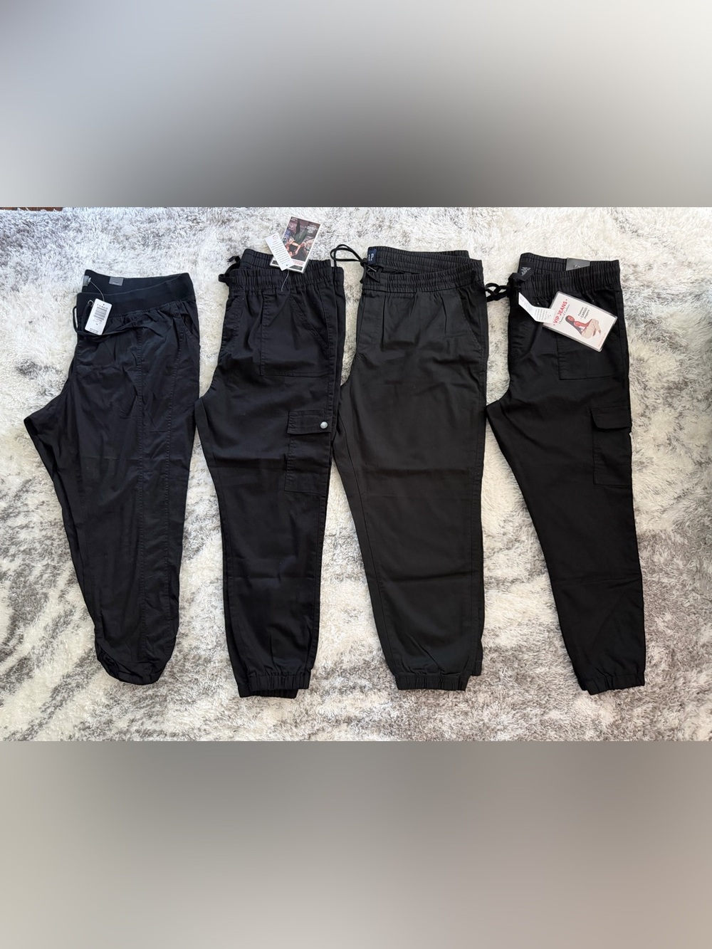 Women's Black Cargo Jogger Pants - Unbranded